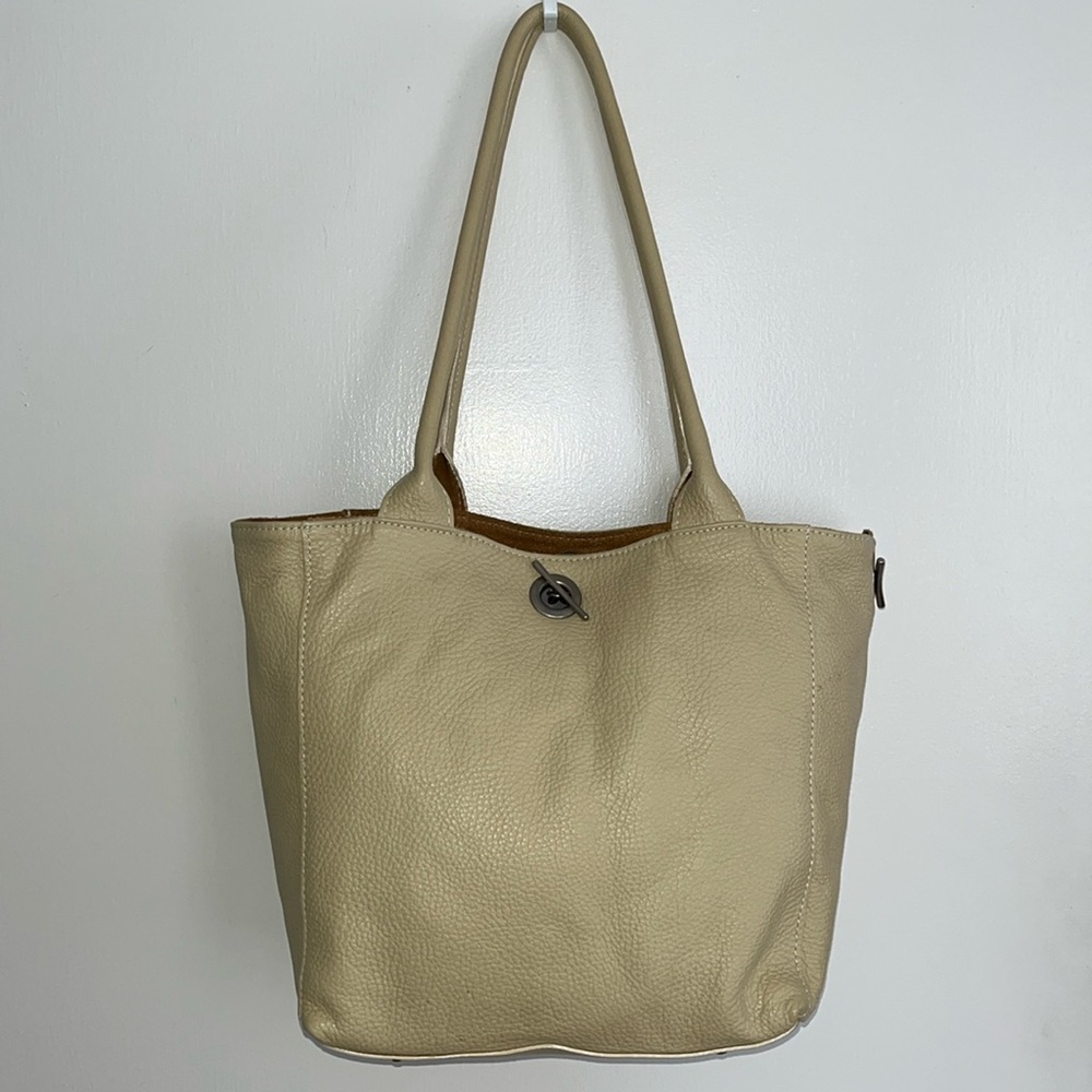 Giudit Italian Pebbled Leather and Suede Reversible Handbag